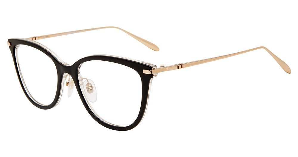 Carolina Herrera VHN053 cateye eyeglasses in Black Gold 300 Y
