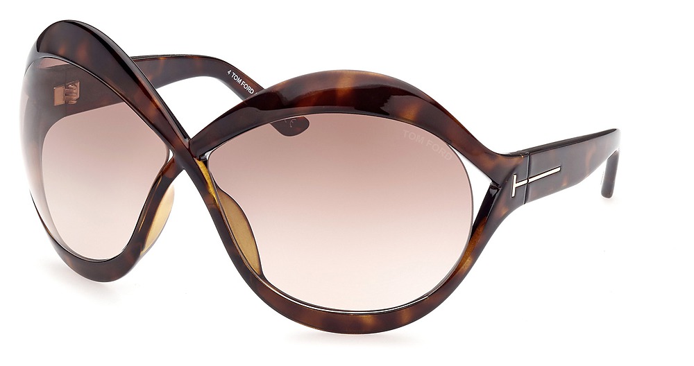 Tom Ford FT0902 irregular sunglasses in Dark Havana/Gradient Brown