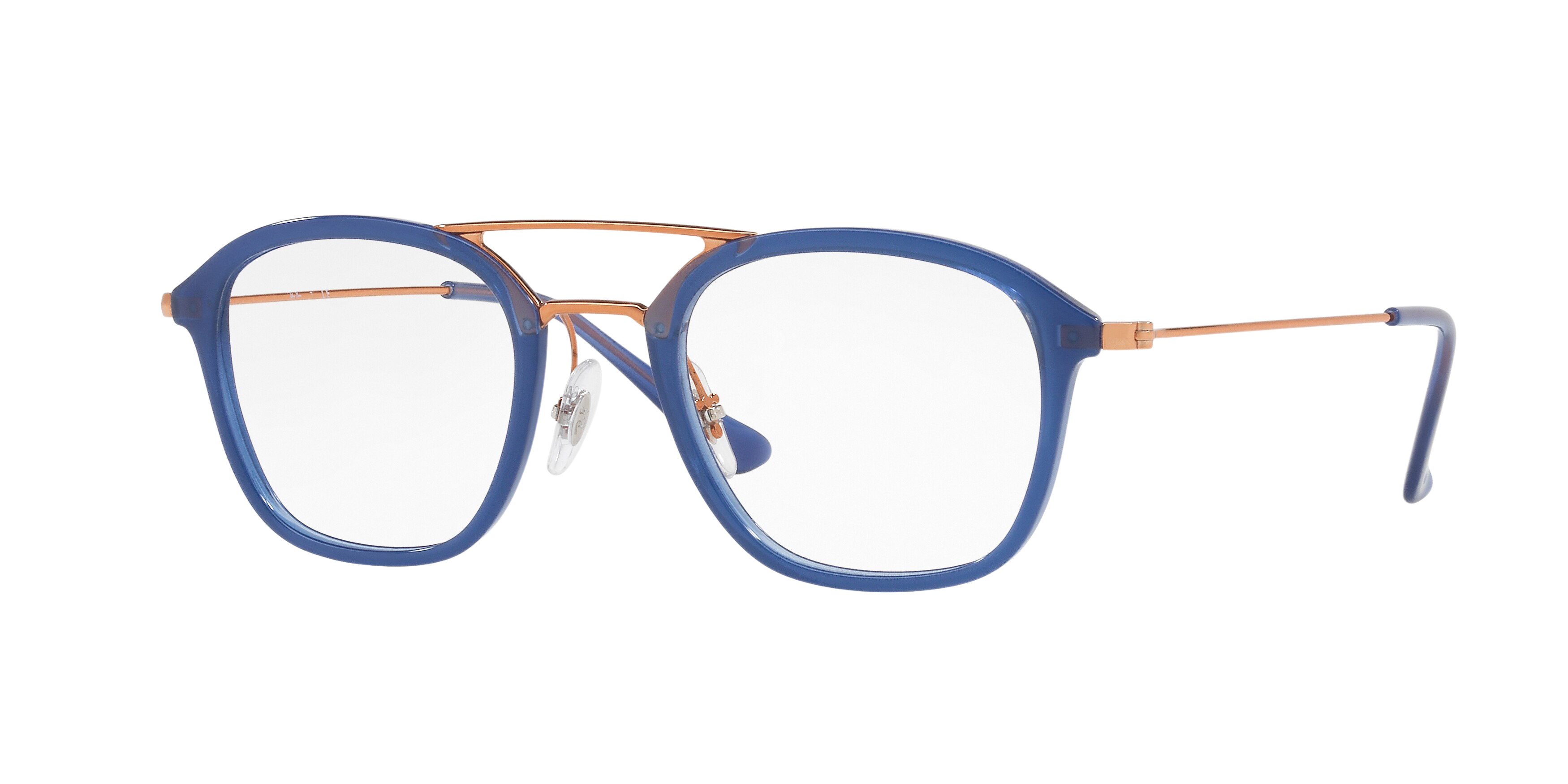 Ray-Ban RX7098 square eyeglasses in Transparent Blue