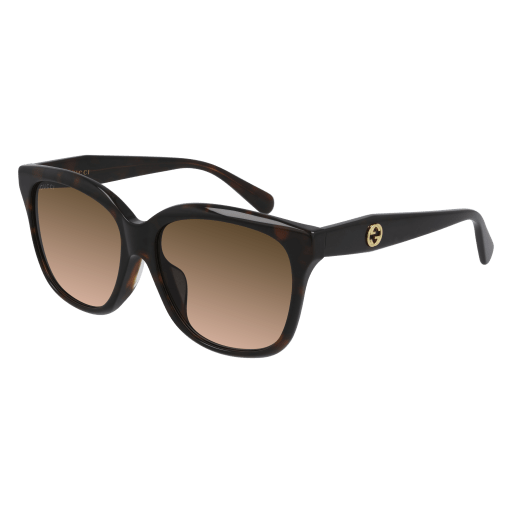 Gucci GG0800SA rectangle sunglasses in Havana Havana Brown/Brown
