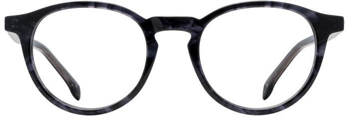 Round obsidian smoke grey acetate optical frames with gradient coloring