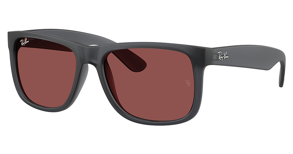 Ray-Ban RB4165 JUSTIN round sunglasses in Opal Grey/Dark Violet