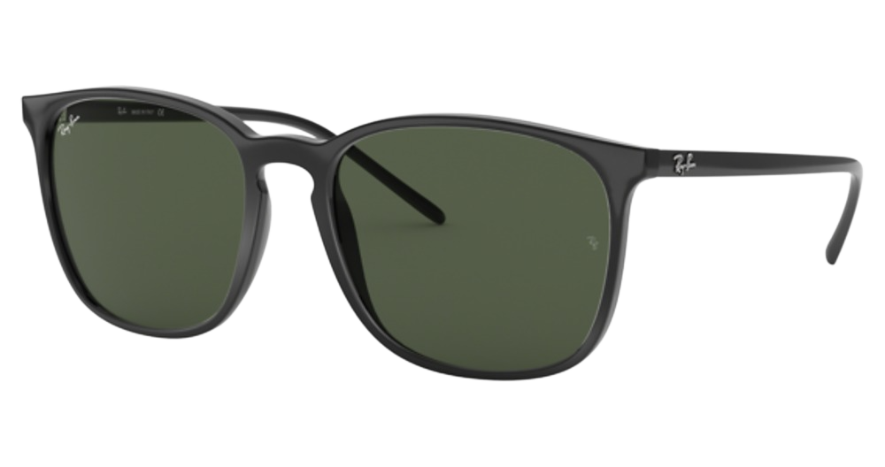 Ray-Ban RB4387 round sunglasses in Black/Dark Green
