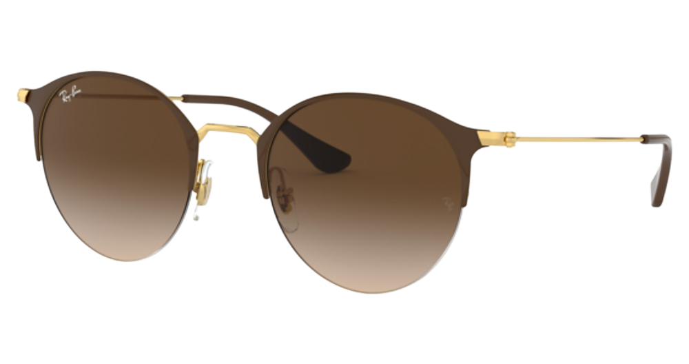 Ray-Ban RB3578 round sunglasses in Brown on Arista/Brown Gradient Dark Brown