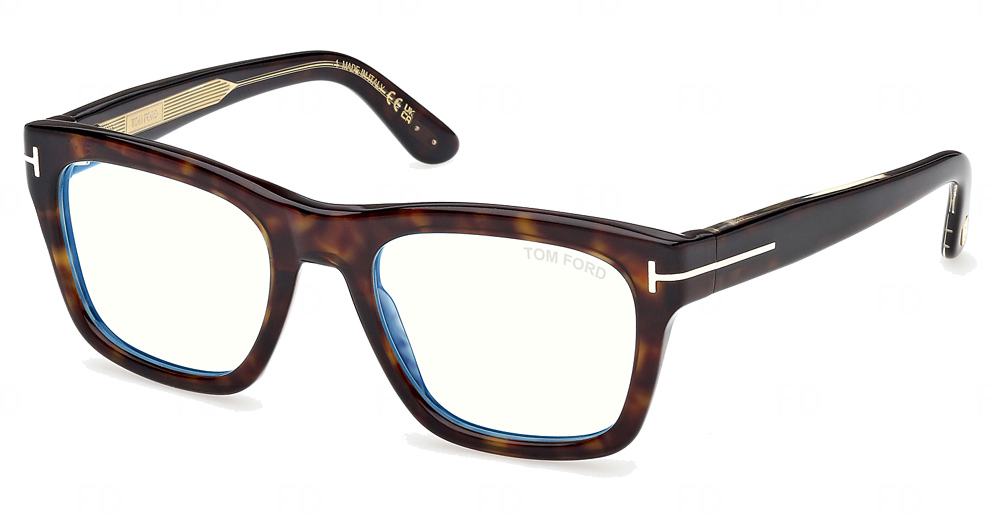 Tom Ford FT6076-B square eyeglasses in Dark Havana