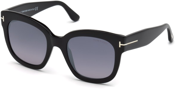 Tom Ford FT0367 River Plastic Sunglasses, 02b - Matte Black / Gradient Smoke