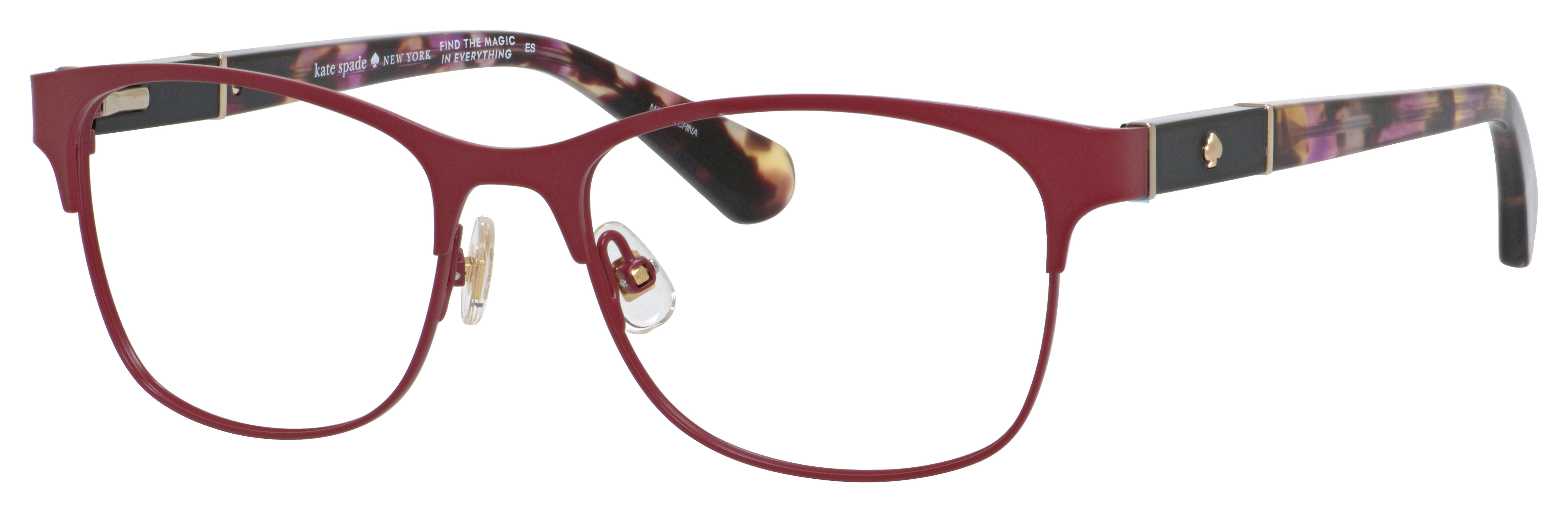 Kate Spade Benedetta rectangle eyeglasses in Matte Burgundy