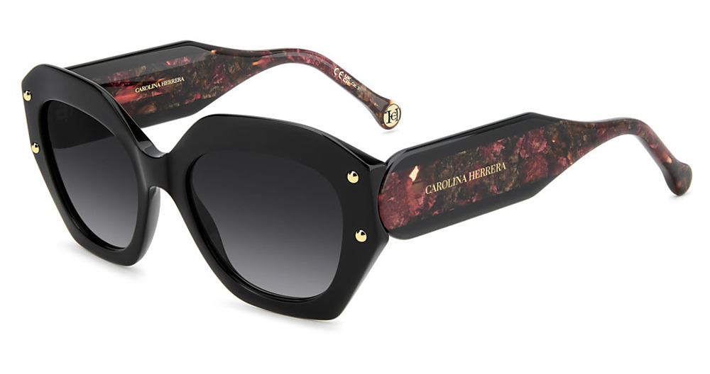 Carolina Herrera HER 0365/S square sunglasses in RD Havana Black/Dark Grey Shaded