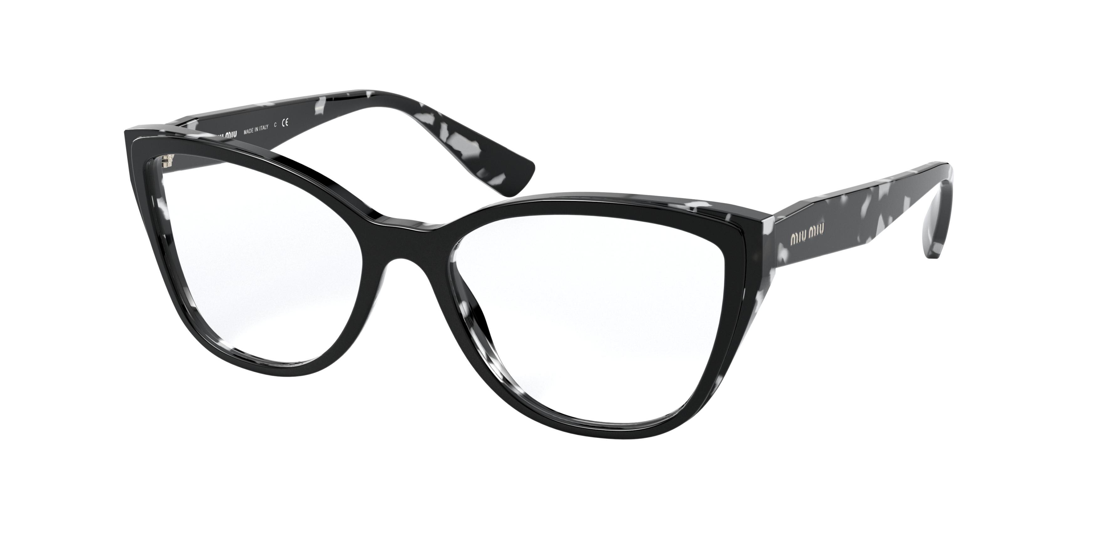 Miu Miu MU 04SV rectangle eyeglasses in Havana Black White Top Black
