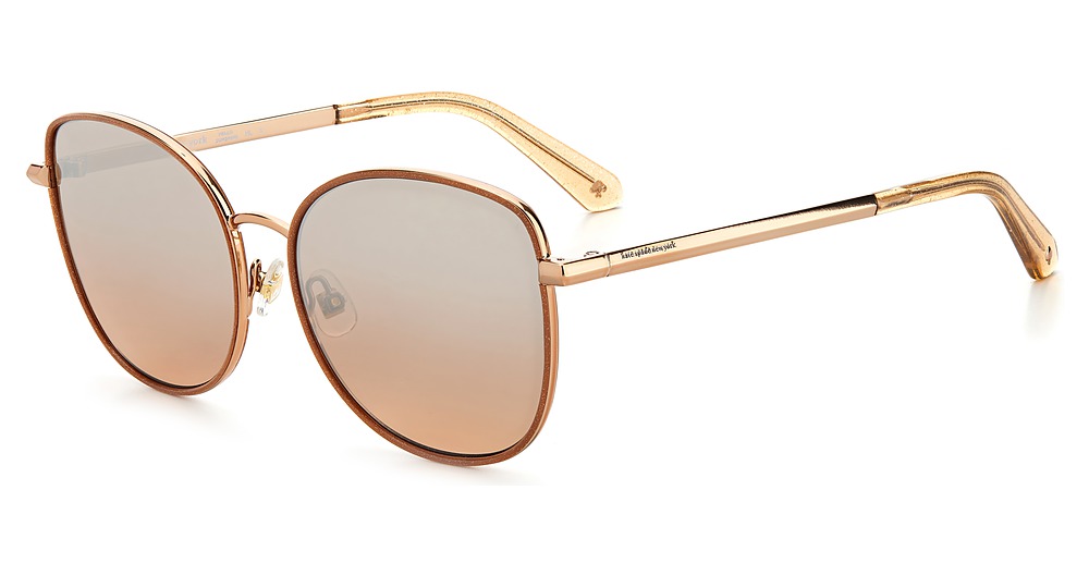 Kate Spade MARYAM/G/S square sunglasses in Red Gold R/Brown Mirrorshade Silver