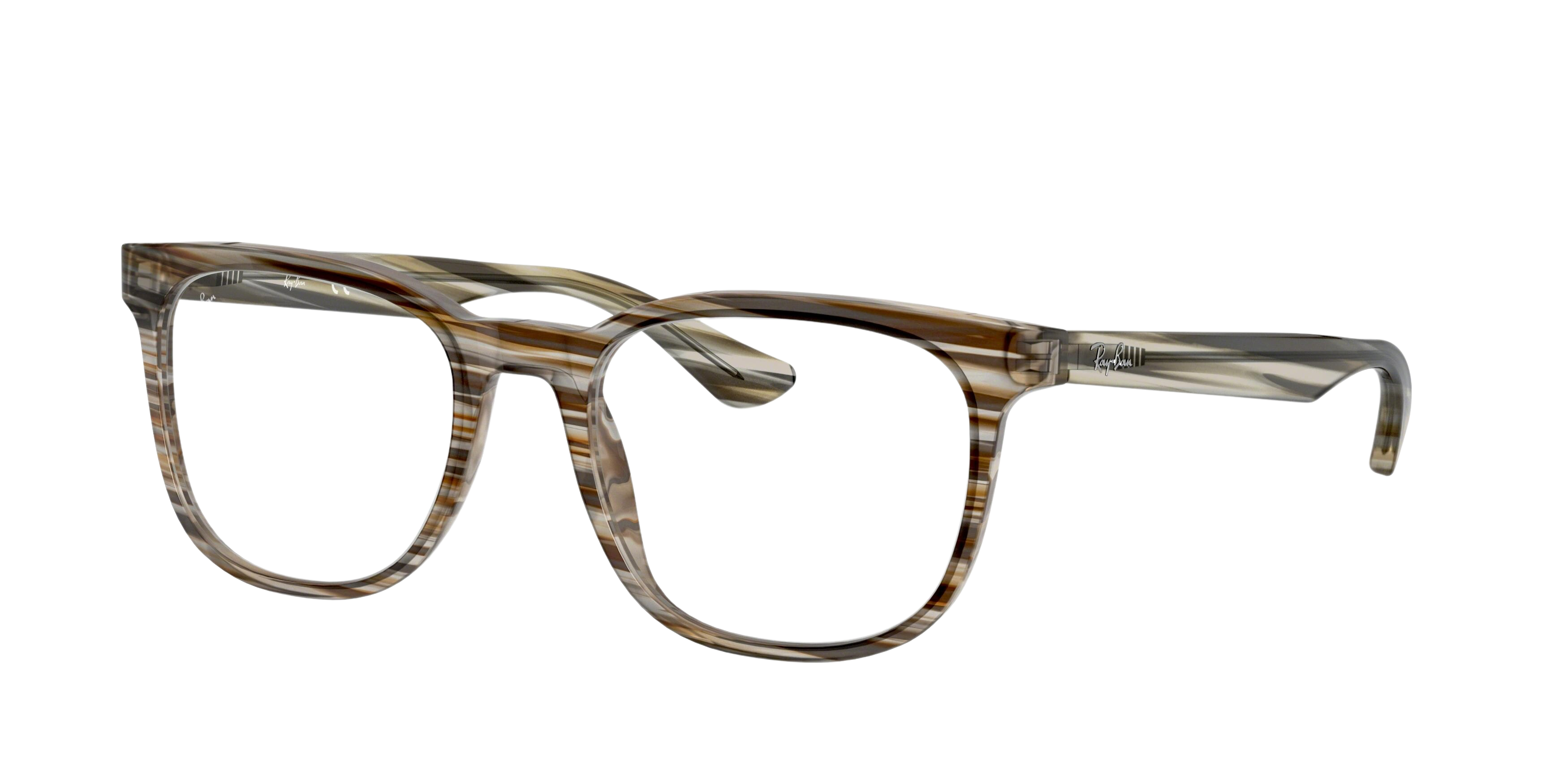 Ray-Ban RX5369 square eyeglasses in Stripped Brown Grey