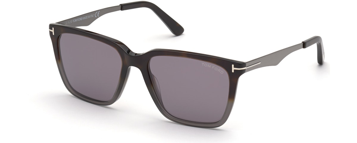 56C - Havana & Grey Front W. Palladium Temples / Smoke Lenses W. Silver Fl.