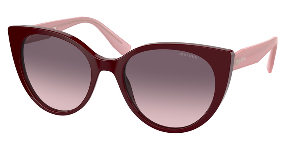 Miu Miu MU 04XS cateye sunglasses in Bordeaux/Pink Gradient Grey