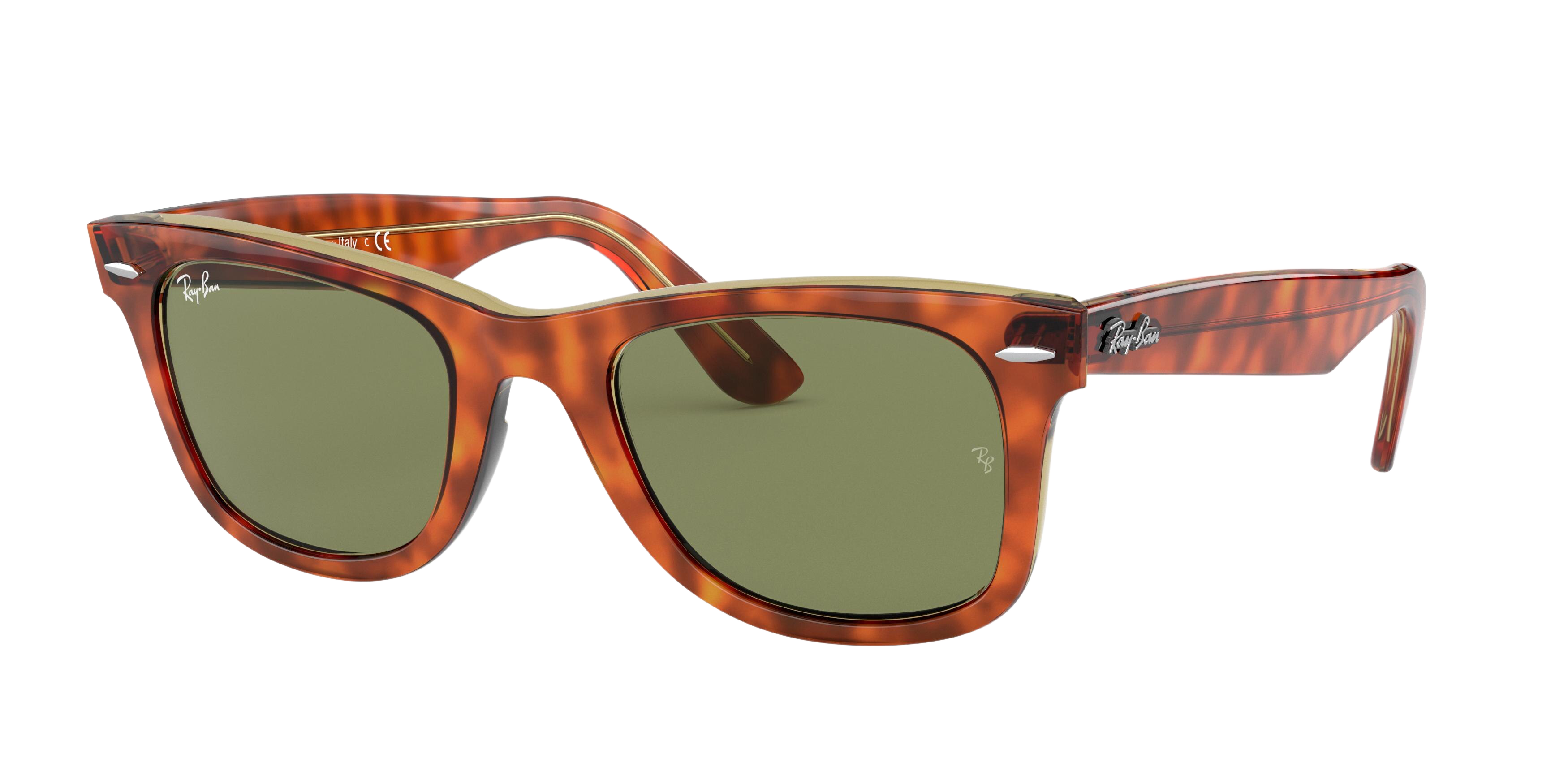 Ray-Ban RB2140 square sunglasses in Light Havana on Trasp Yellow