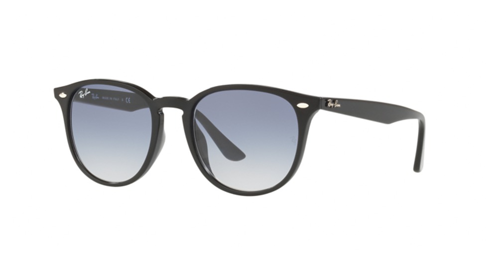 Ray-Ban RB4259F round sunglasses in Black/Clear Gradient Light Blue