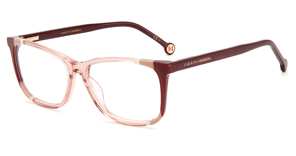 Carolina Herrera CH 0066 rectangle eyeglasses in Burgundy Nude
