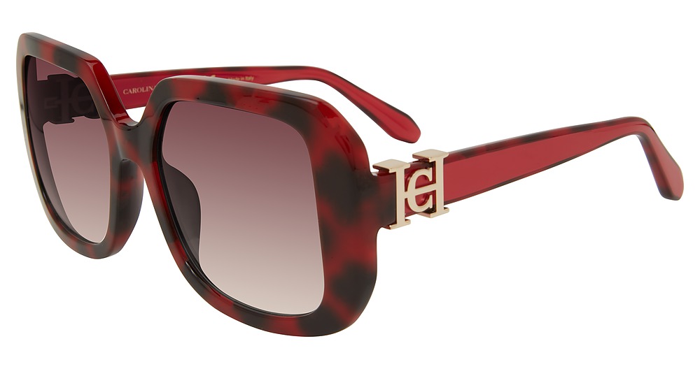 Carolina Herrera SHN624M square sunglasses in Red Tortoise 09 At