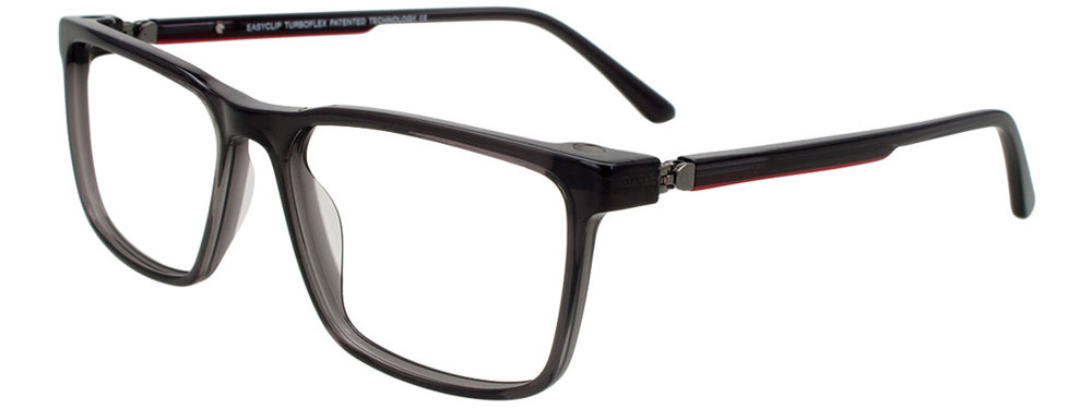 Transparent Dark Grey & Red