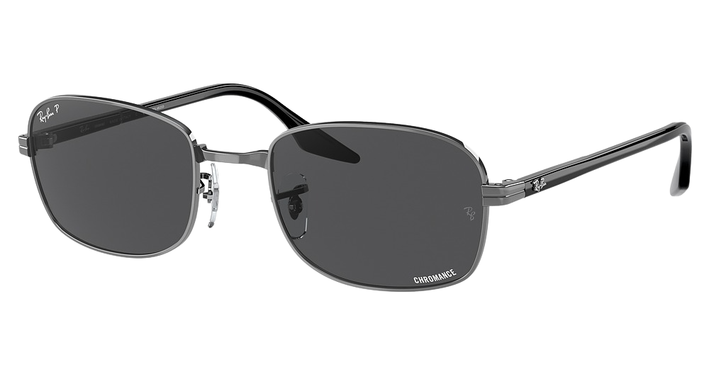 Ray-Ban RB3690 round sunglasses in Gunmetal/Polarized Dark Grey