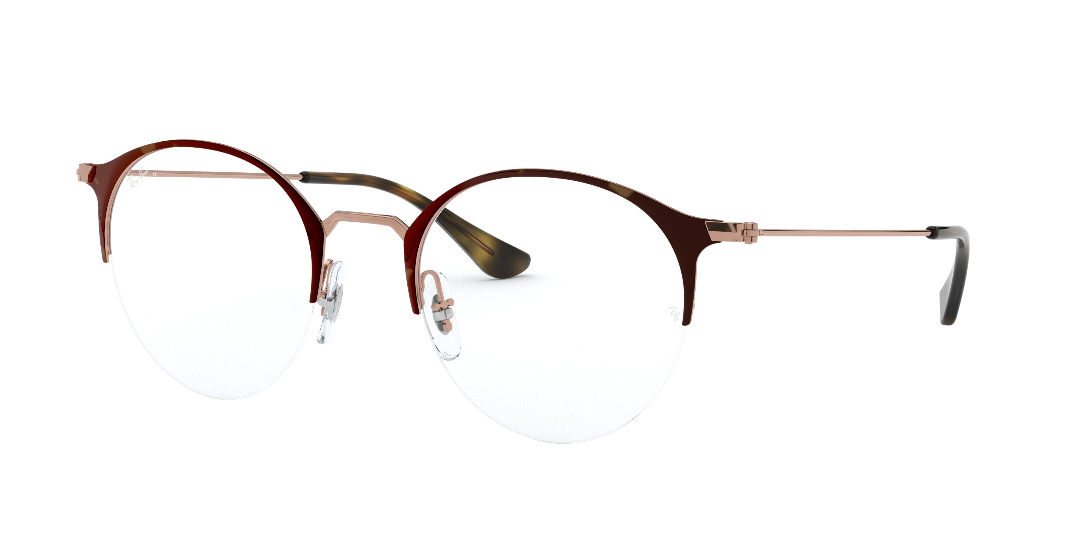 Ray-Ban RX3578V round eyeglasses in Copper on Top Havana