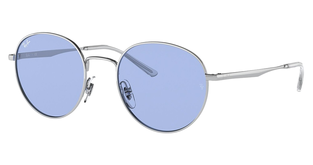 Ray-Ban RB3681 round sunglasses in Silver/Blue