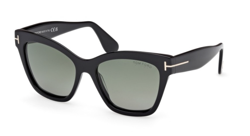 shiny black / green polarized