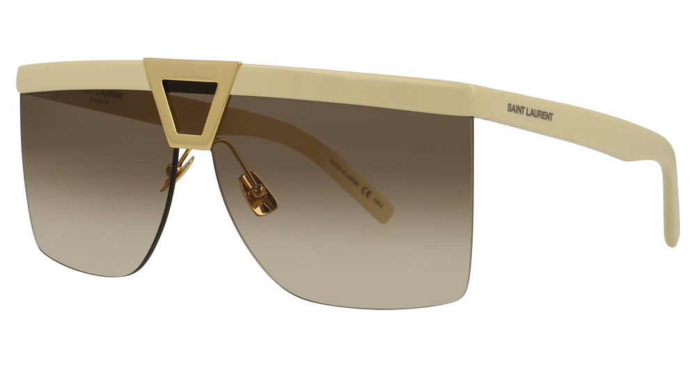 Saint Laurent SL 537 PALACE rectangle sunglasses in Ivory/Brown