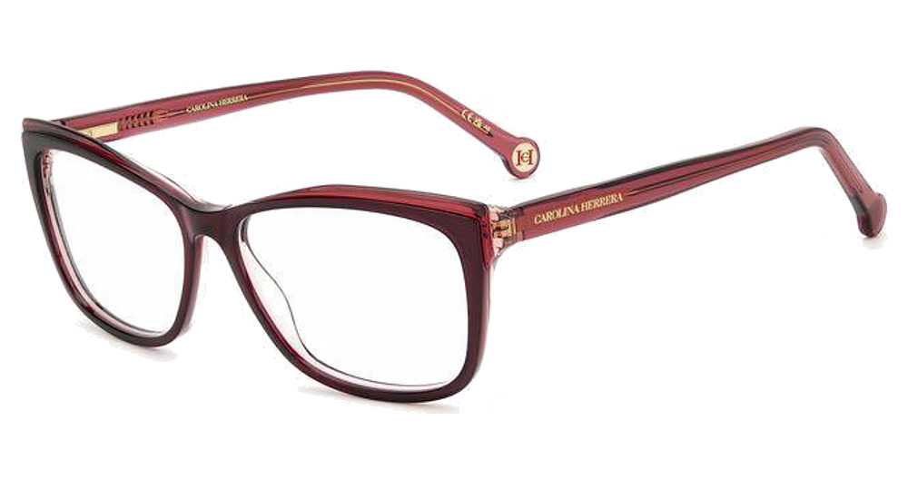 Carolina Herrera HER 0208 rectangle eyeglasses in Burgun Red