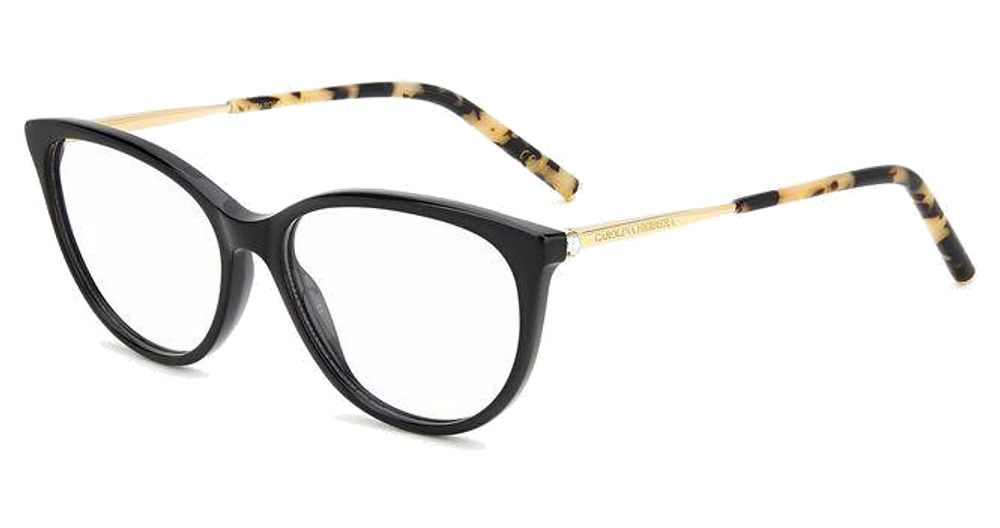 Carolina Herrera HER 0196 rectangle eyeglasses in Black Gold B
