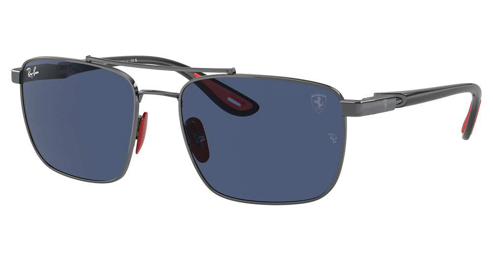 Ray-Ban RB3715M square sunglasses in Gunmetal/Dark Blue