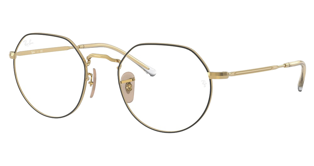 Ray-Ban RX6465F JACK round eyeglasses in Matte Black on Arista