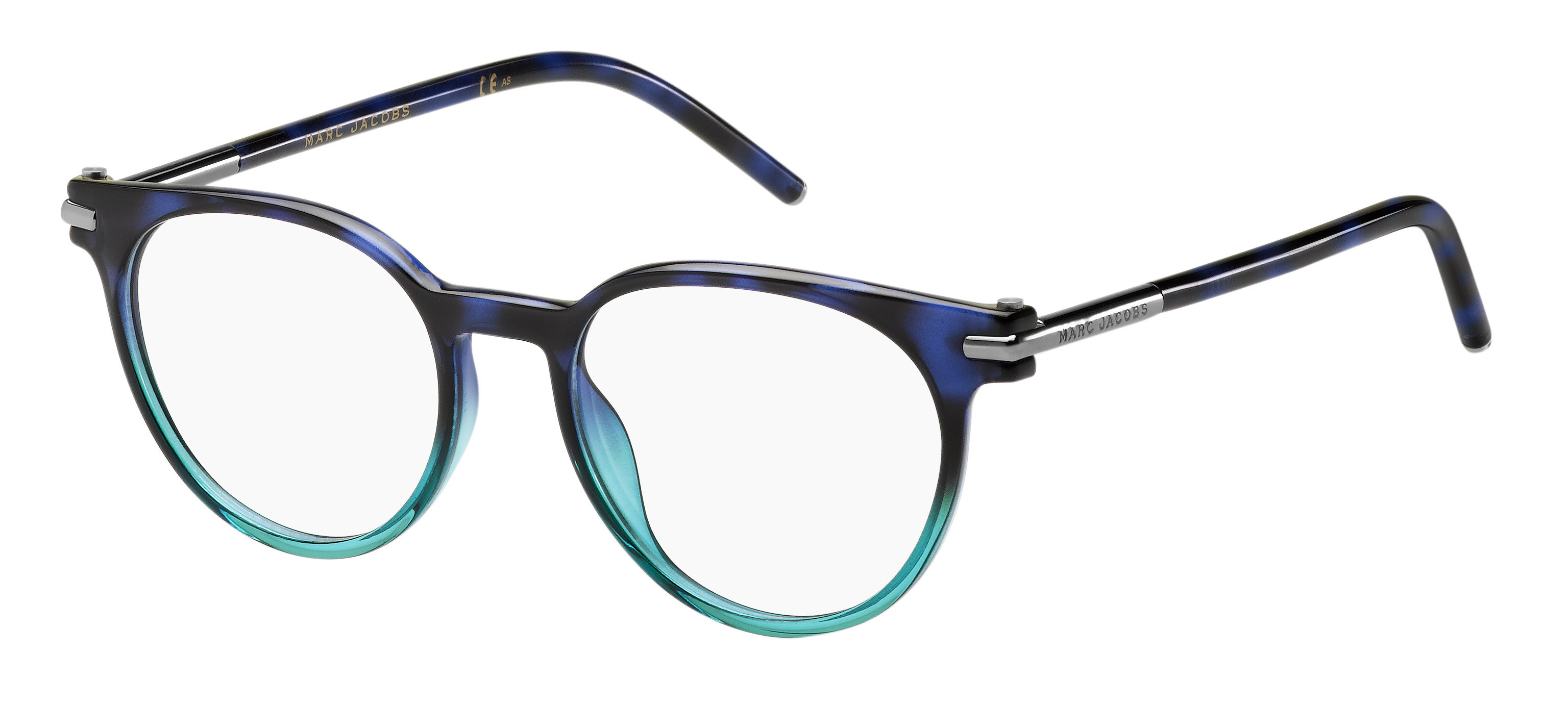 Marc Jacobs Marc 51 round eyeglasses in Havana Blue Aqua