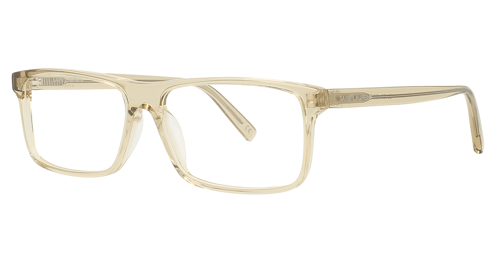 Saint Laurent SL 483 rectangle eyeglasses in Yellow Yellow Transparent