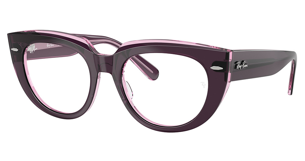 Ray-Ban RX5586 DOREEN eyeglasses in Violet on Transparent Pi