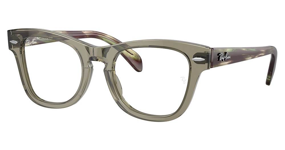 Ray-Ban RY9707V round eyeglasses in Transparent Green