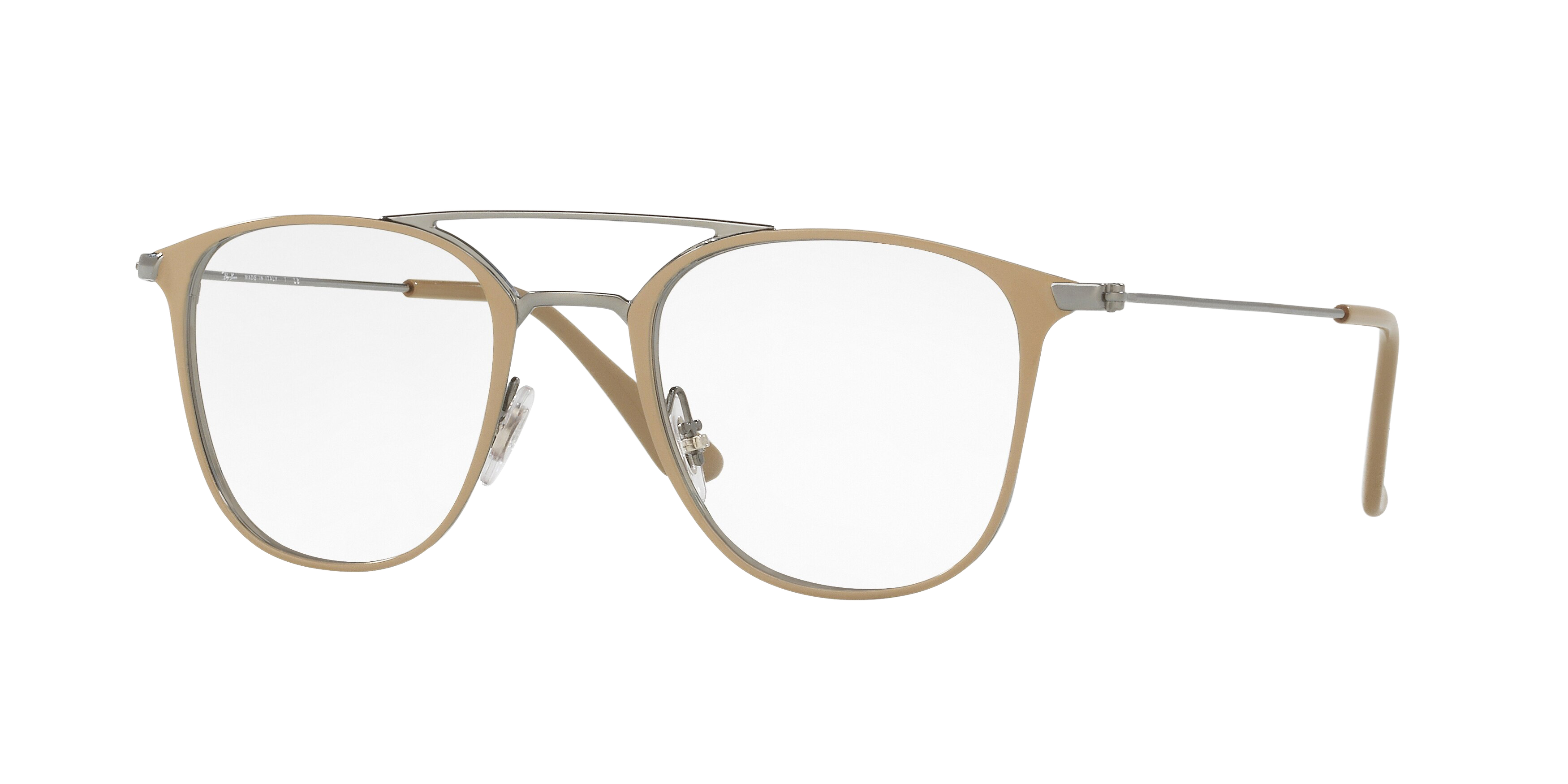 Ray-Ban RX6377 square sunglasses in Gunmetal/Shiny Beige