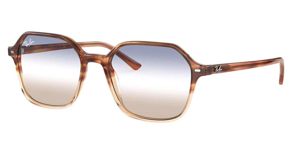Ray-Ban RB2194 JOHN round eyeglasses in Gradient Light Brown Havana