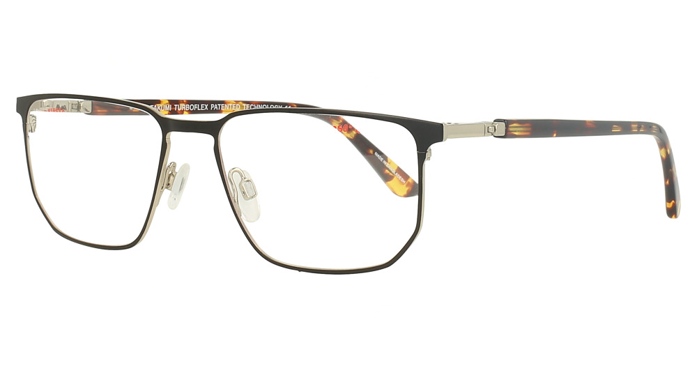 Satin Black / Shiny Steel & Tortoise