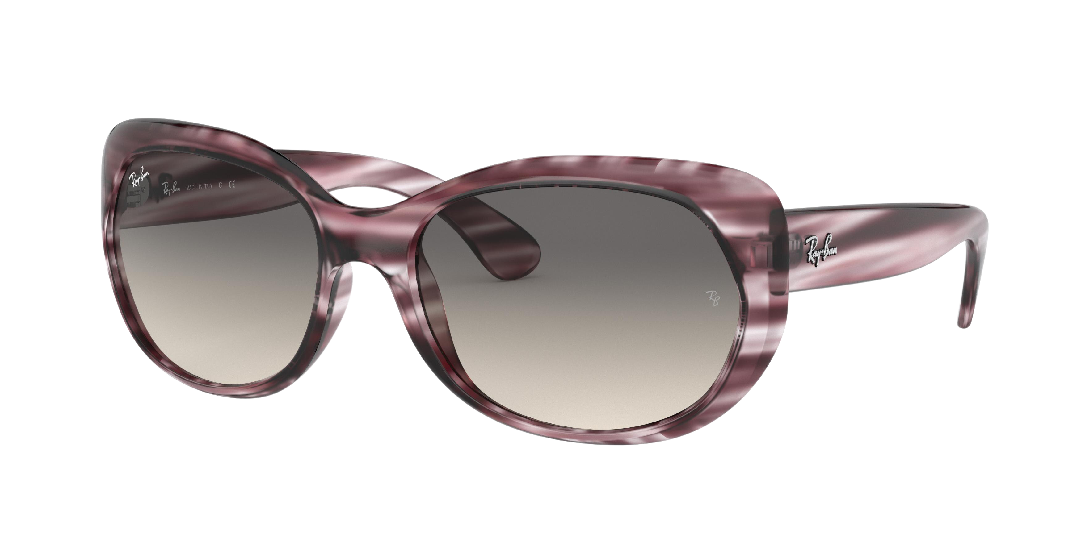 Ray-Ban RB4325F square sunglasses in Stripped Bordeaux Havana