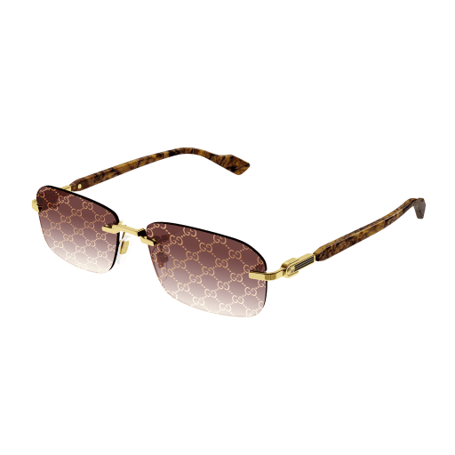 Gucci GG1221S rectangle eyeglasses in Gold Yellow Red