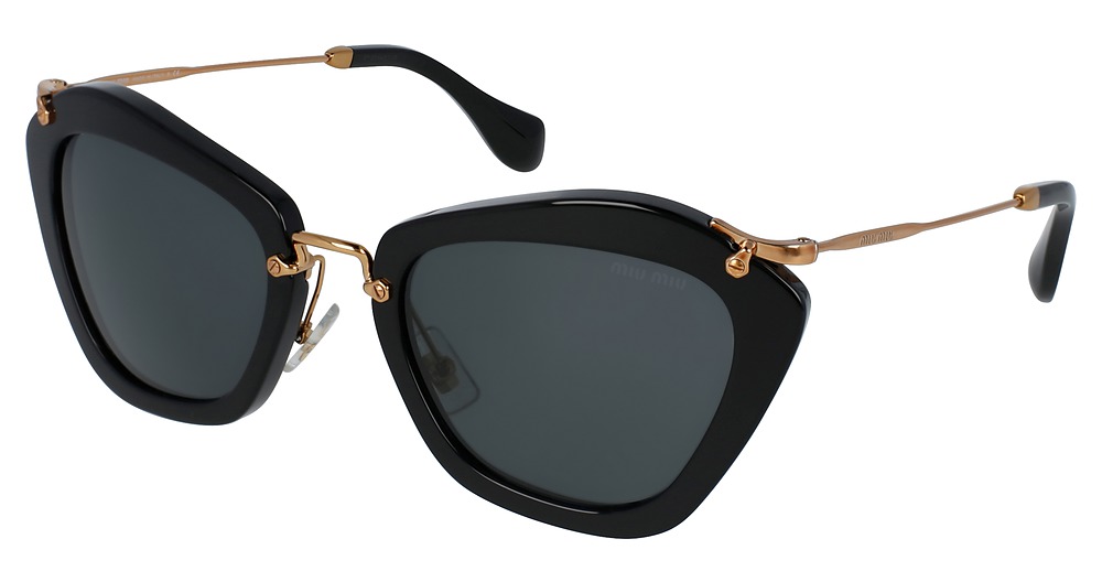 Miu Miu MU 10NS cateye sunglasses in Black/Grey