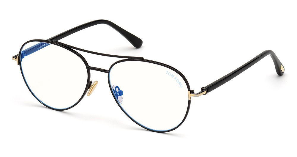 Tom Ford FT5684-B aviator eyeglasses in Shiny Black