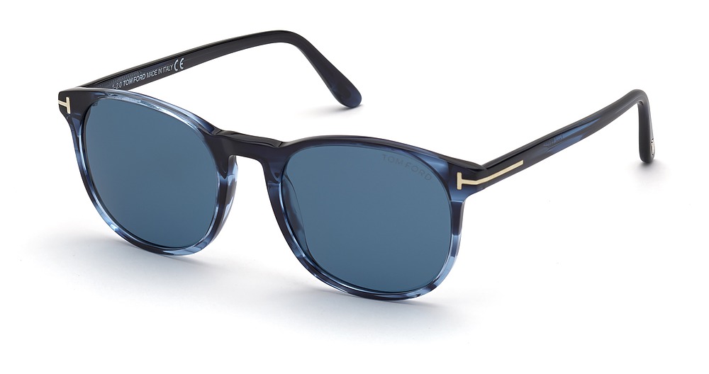 Tom Ford FT0858 round sunglasses in Blue/Other/Blue