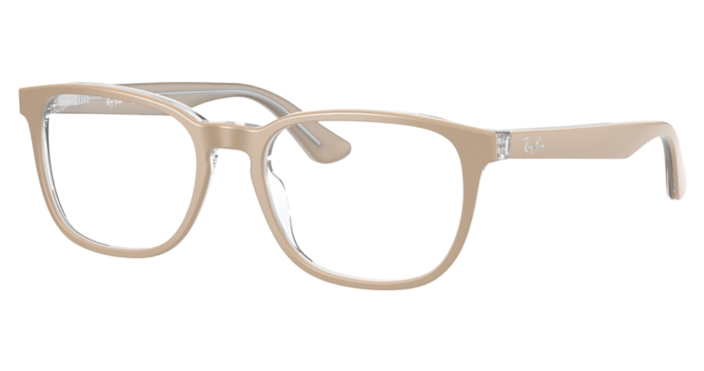 Ray-Ban RY1592 round eyeglasses in Beige on Transparent