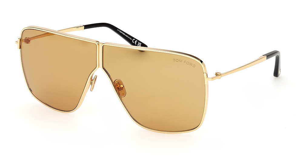 Tom Ford FT1159 aviator sunglasses in Shiny Deep Gold/Brown