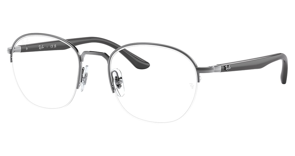 Ray-Ban RX6487 round eyeglasses in Gunmetal