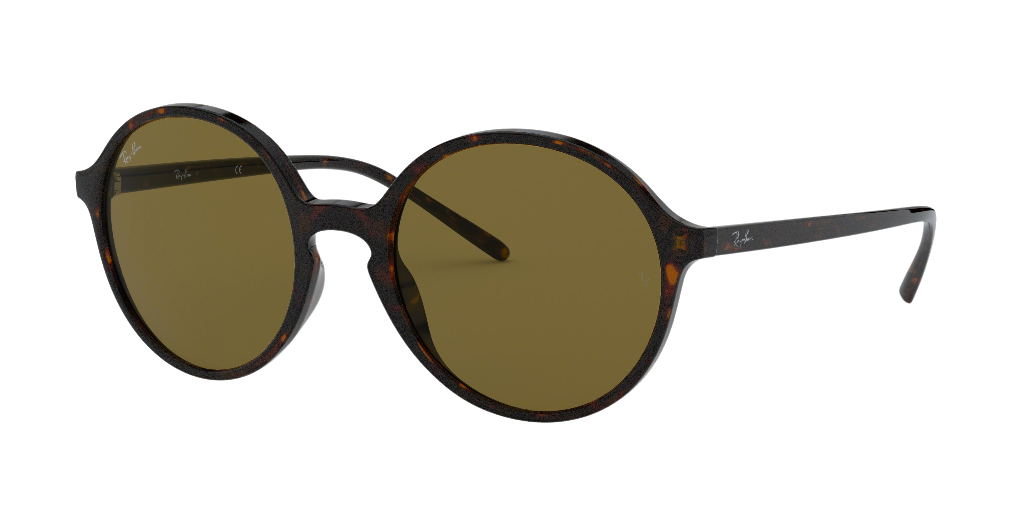 Ray-Ban RB4304F round sunglasses in Havana