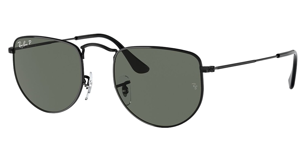 Ray-Ban RB3958 ELON square sunglasses in Black/Polarized Green