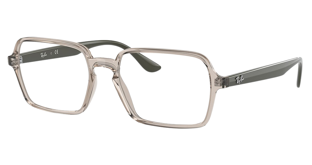 Ray-Ban RX7198 rectangle eyeglasses in Transparent Beige