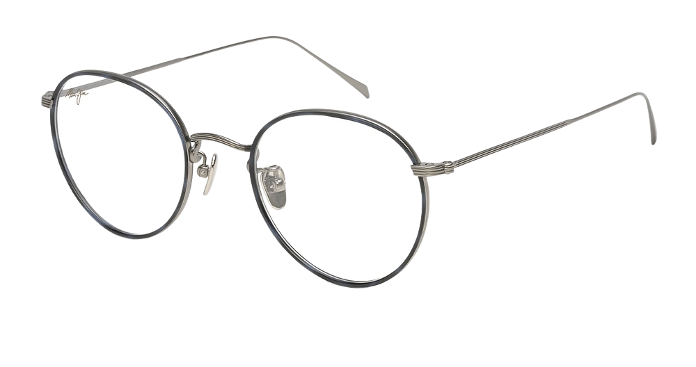 Gunmetal with Blue Tortoise Eye Rim